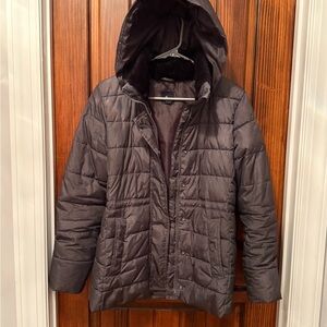 GAP Gray Hooded Puffer Coat